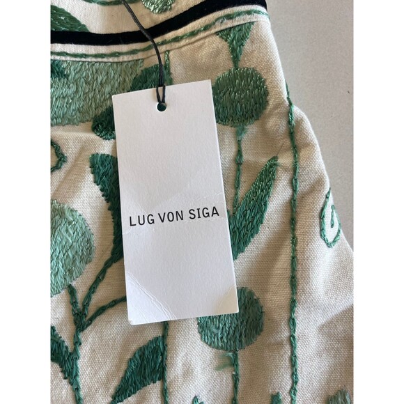 Lug Von Siga Green Embroidered Skirt Cream 38 EU - Picture 5 of 5